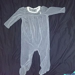 Grey Valour Ralph Lauren Baby Girl Sleeper/Romper